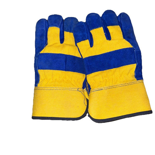 Winter Lined Blue/Yellow Work Gloves Large, Unbranded – a pair of blue and yellow gloves