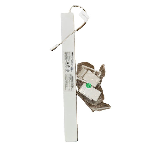 Somfy Rechargeable Lithium-ion Battery Pack for External Battery Wire Free Motor – a white light switch with a green light
