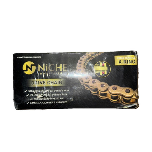 NICHE Gold 420 X-Ring Chain 124 Links With Connecting Master Link Motorcycle, DaveyDooDeals – a box of gold chain