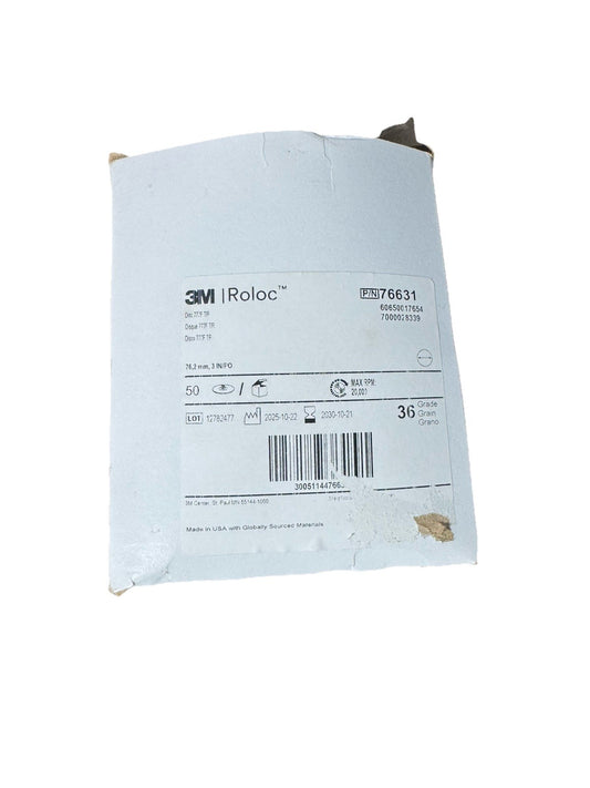 3M Roloc Disc 777F, TR, 3 in x NH, 36 YF-weight, 50/Carton