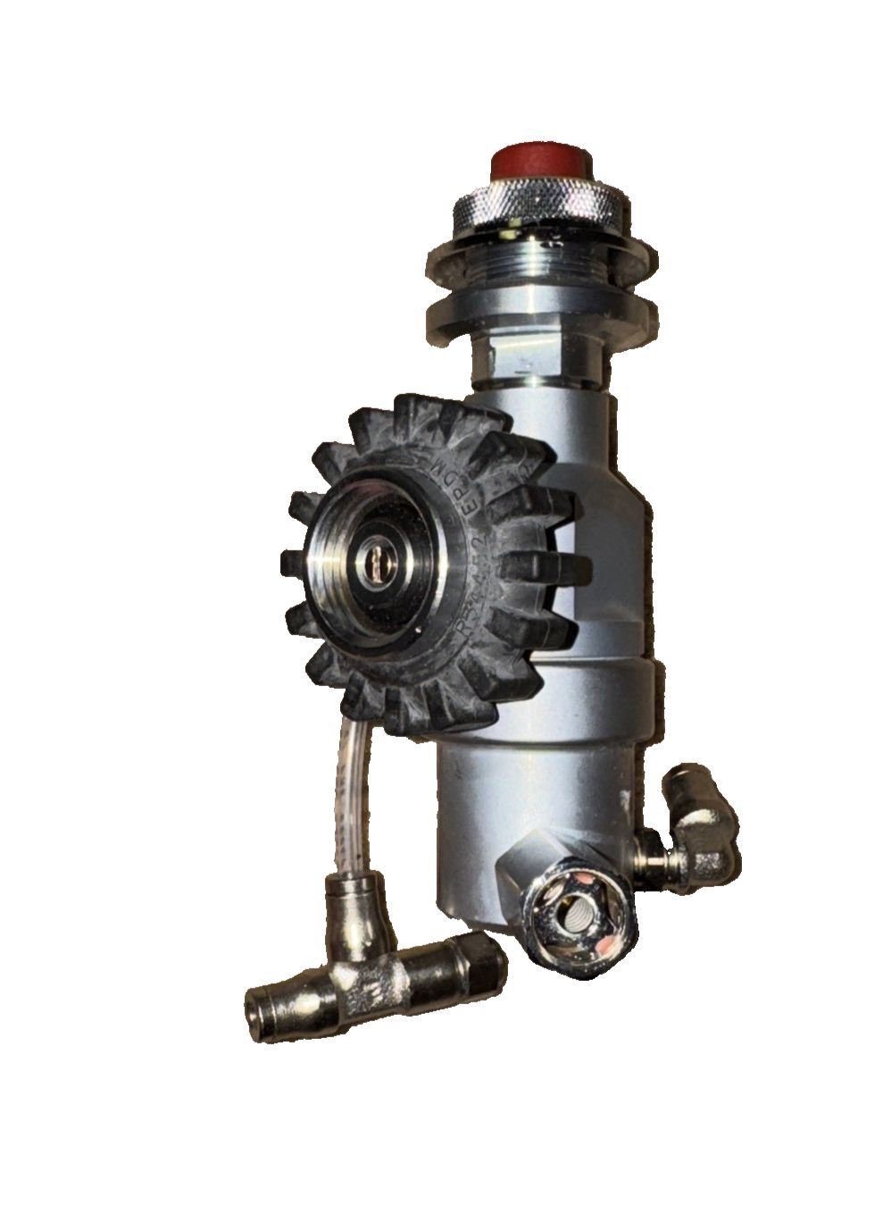 Drager R33960, Draeger R33960 Pressure Reducer, Dräger – a water pump with a red valve