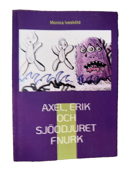 Axel, Erik och sjodjuret Fnurk, DaveyDooDeals – a book with a drawing of a monster and a man