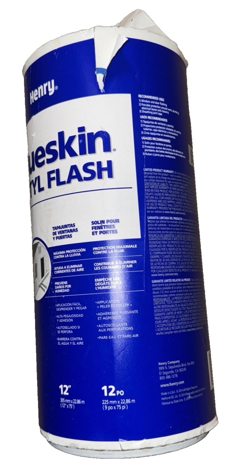 BLUESKIN BUTYL FLASH 12"x75' ROLL HE205976