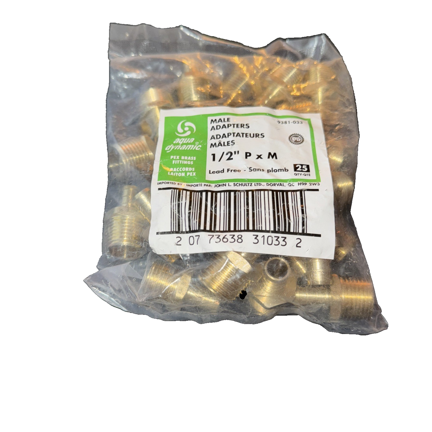 Aqua-Dynamic Male Adapter Lead Free Brass 1/2 inch PEX Pack of 25