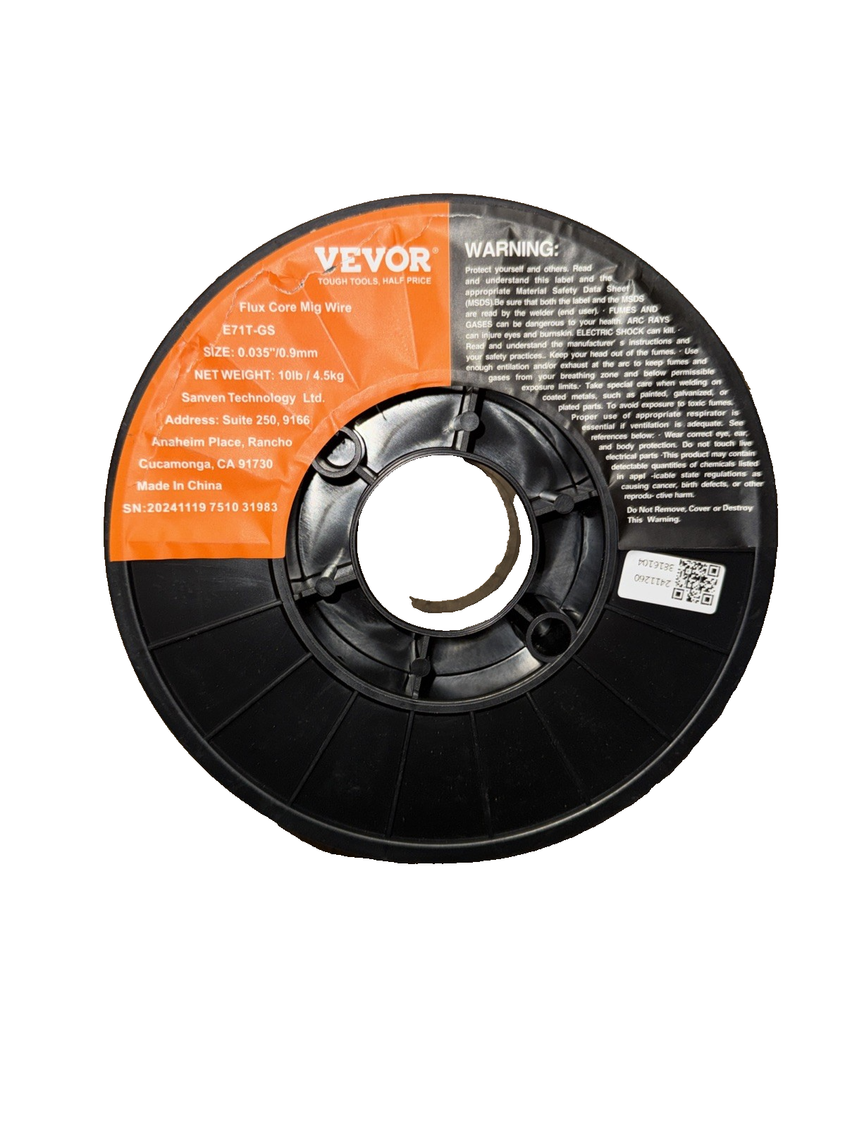 Vevor Flux Core Mig Wire E71T-GS 10LB 0.035"