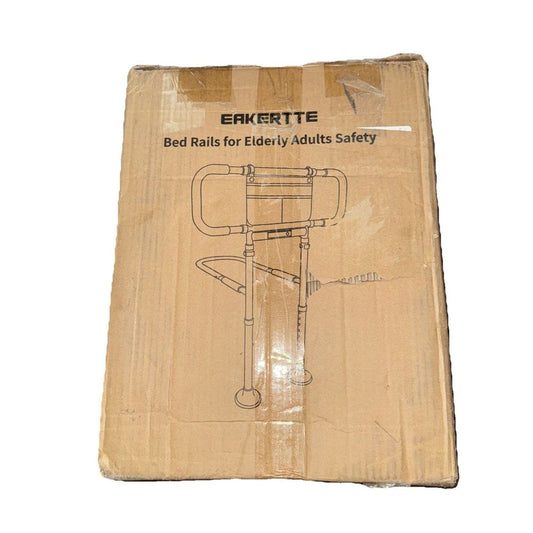 Bed Rails for Elderly Adults Safety: Adjustable Heights Bed Cane with Storage Po, Eakertte – a box with a drill and a piece of cardboard