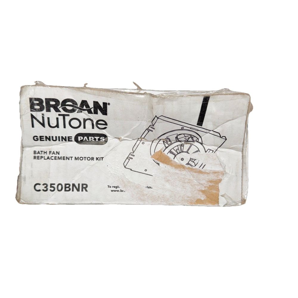 Broan-NuTone Genuine Replacement Motor/Wheel C350BNR – a bag of brown paper with a black and white drawing