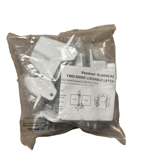 KeyStone KLADV2-P2 Two Sided Lockable Latch White