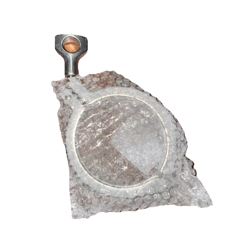 Sanitary Solutions Heavy Duty Single Pin Clamp w Open Hole Wing Nut 3" OD – a piece of rock with a metal ring