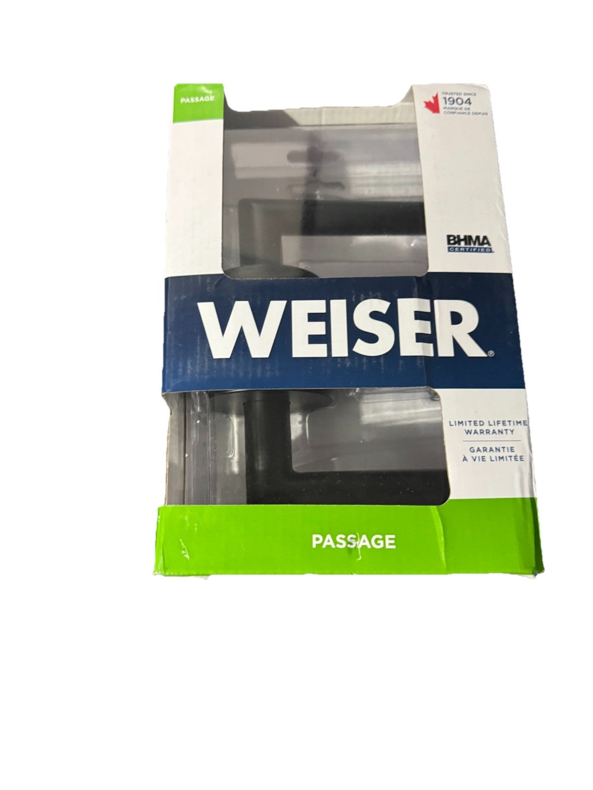 Weiser Milan Matte Black Passage Door Handle, Modern Home Décor,
