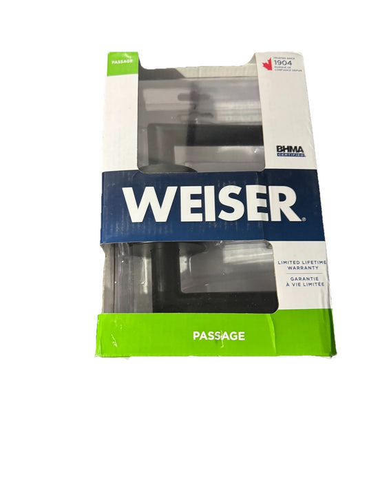 Weiser Milan Matte Black Passage Door Handle, Modern Home Décor,