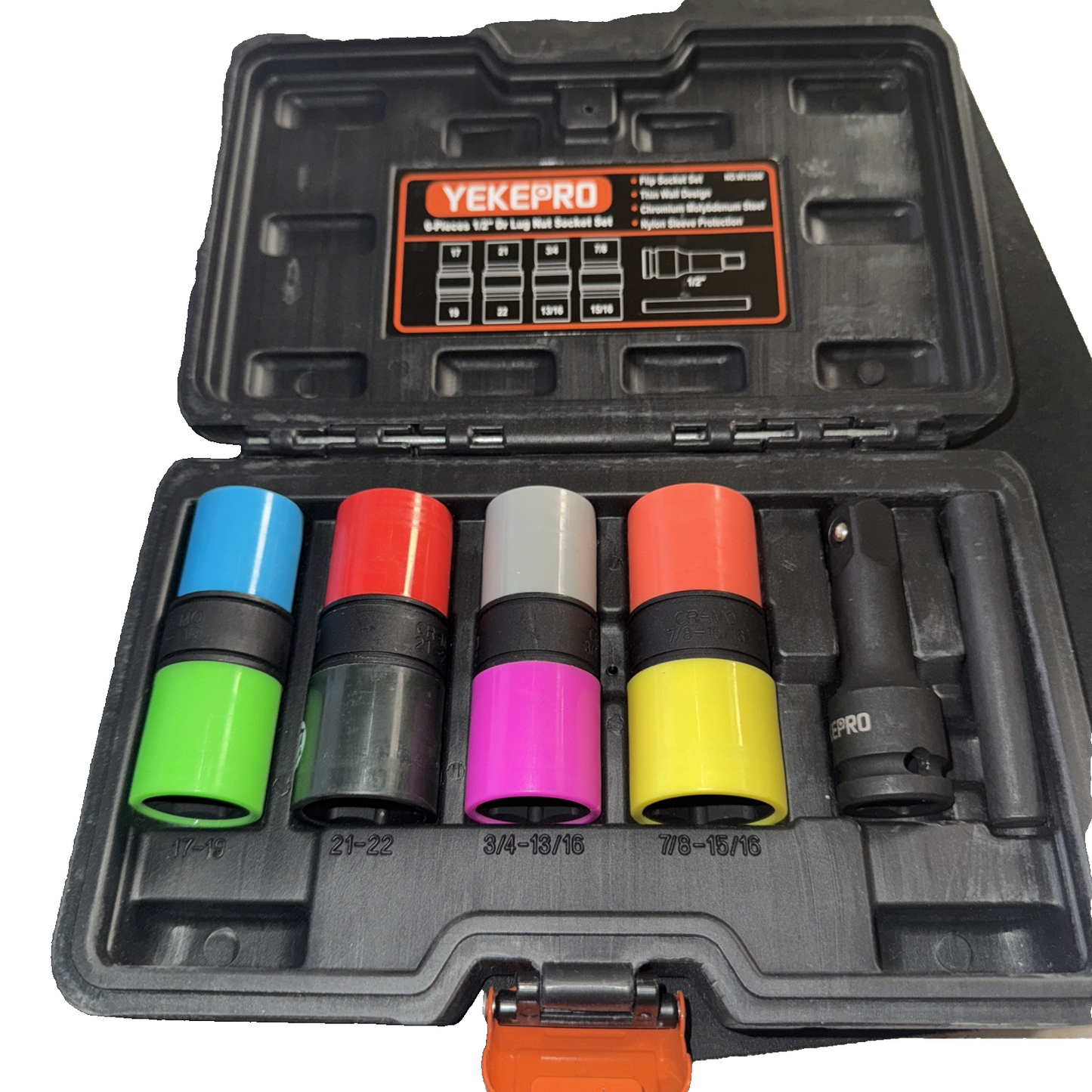 Yekepor 6-Pieces 1/2" Dr Lug Nut Socket Set W12206