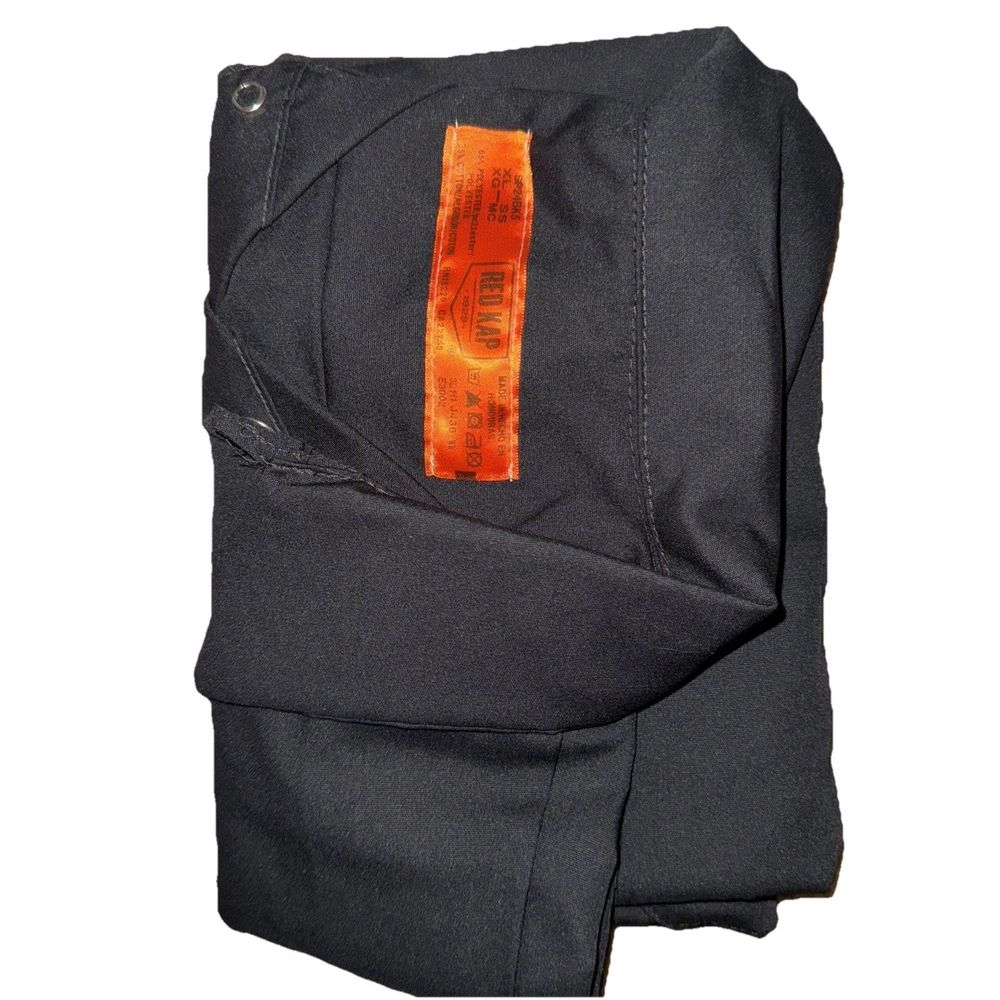 Men's Short Sleeve Industrial Work Shirt XL, Red Kap – a black jacket with orange tape on the back