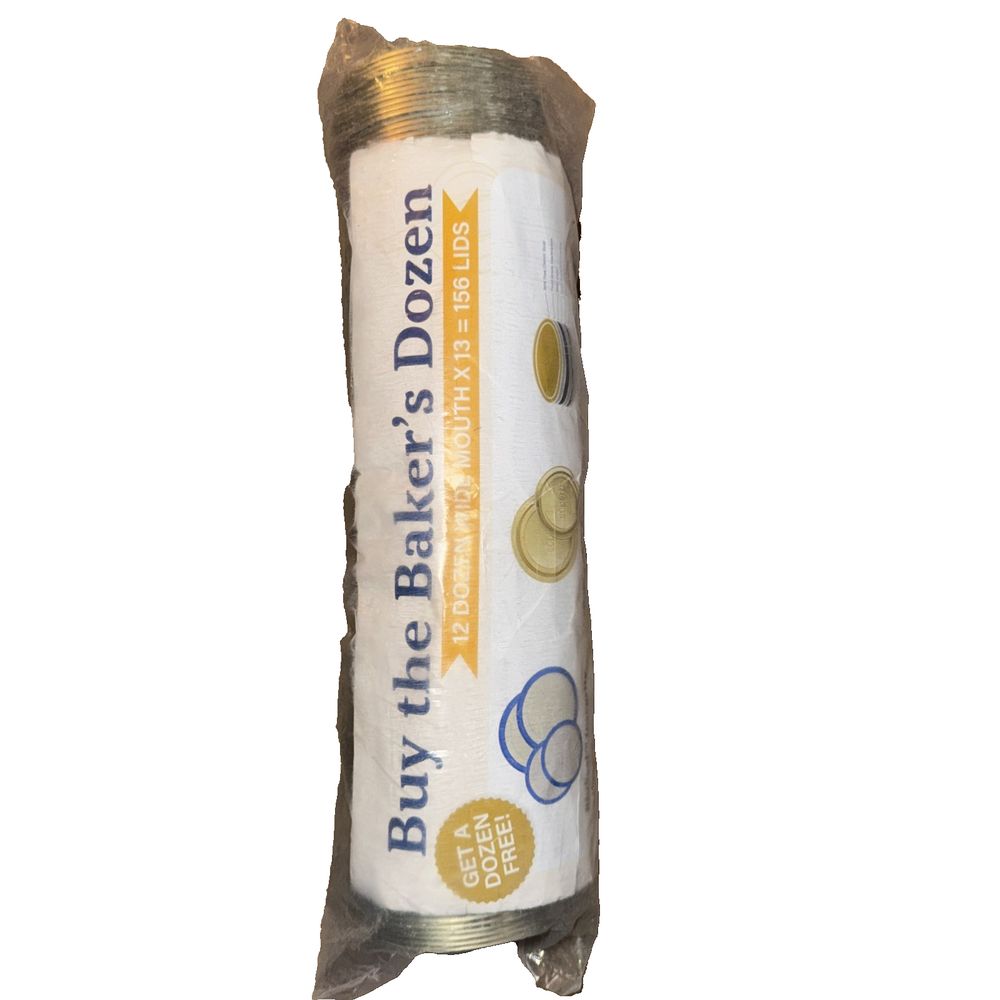 Superb Canning Lids – Wide Mouth Mason Jar Lids – Baker’s Dozen/Bulk Package of – a roll of bread with a white wrap