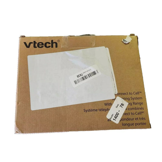 VTech 4-Handset Expandable Cordless Phone with Super Long Range & Bluetooth Conn – a box of white plastic envelopes with a white label