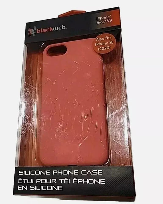 BlackWeb iPhone 6/6s/7/8 Pink Silicone Case - Stylish & Durable – the back of a red phone case