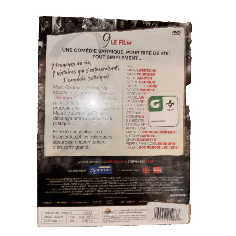 9 Le Film French, DaveyDooDeals – the back of the dvd