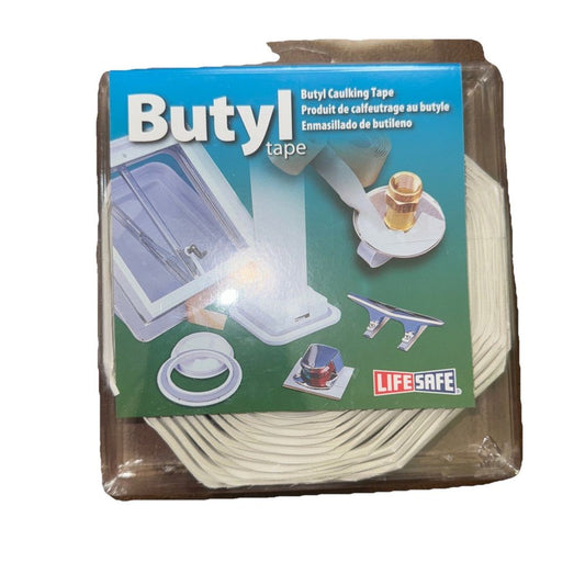 LifeSafe 1/8"X3/4"X20' Butyl Tape, DaveyDooDeals – a package of white cable with a light on it
