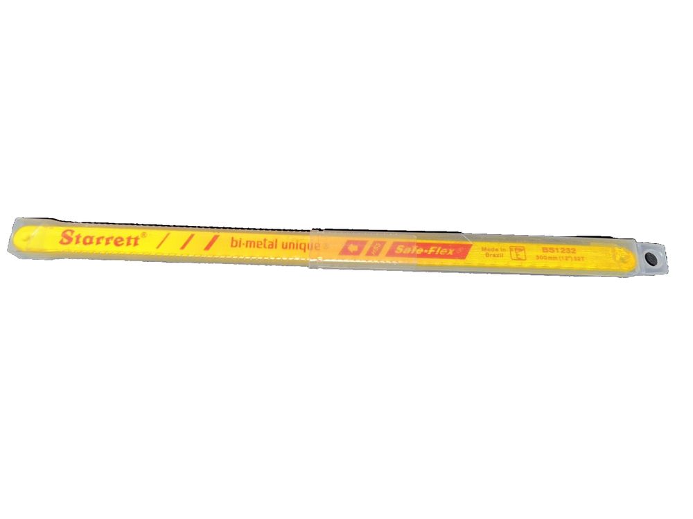 KBS1232-10 Hack Saw Blade, Starren – a yellow plastic ruler with a white background