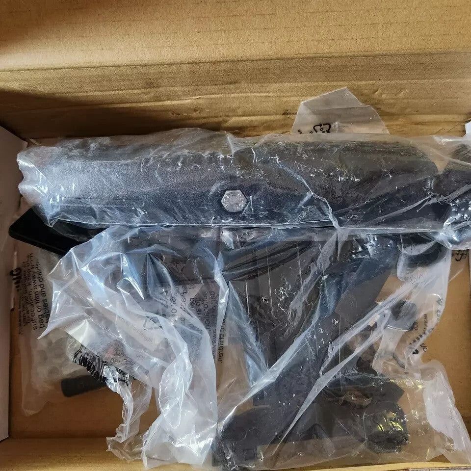 ARKON Mounts - Forklift Locking Tablet Mount with 8.5-inch Shaft Arm Adjustable – a box with a pair of black and white shoes