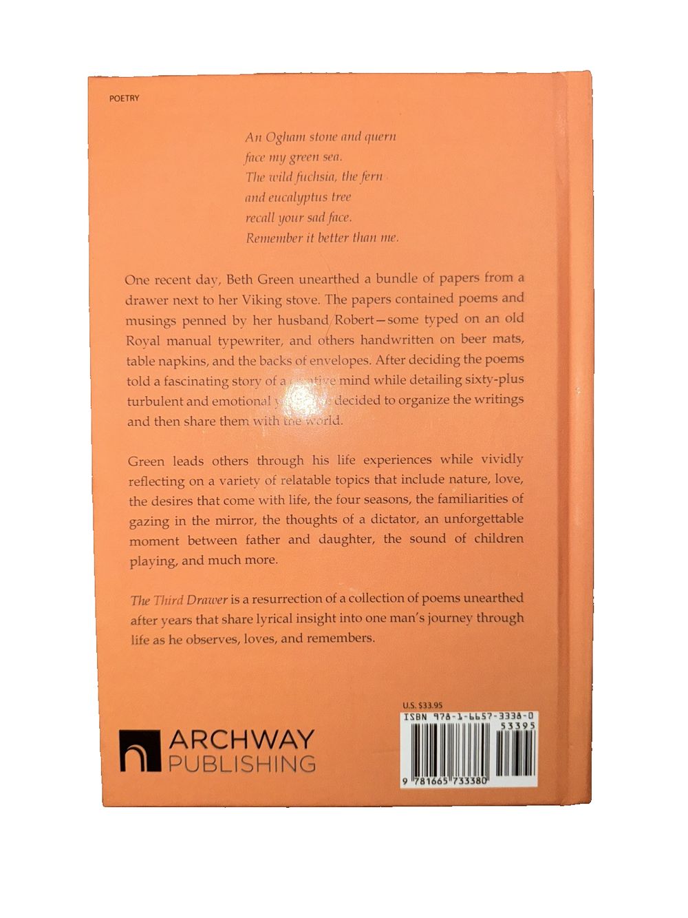 The Third Drawer By Robert W Green, DaveyDooDeals – the book cover for the book, the book is orange and has a black and white image of