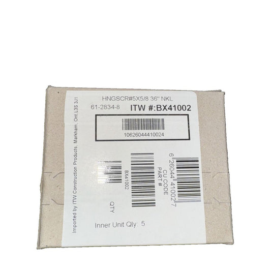 Carton of 5 Packs of Hinge Screws Nickel Plated (38 Per Pack) #5 x 5/8", Buildex – a box of tw - x102