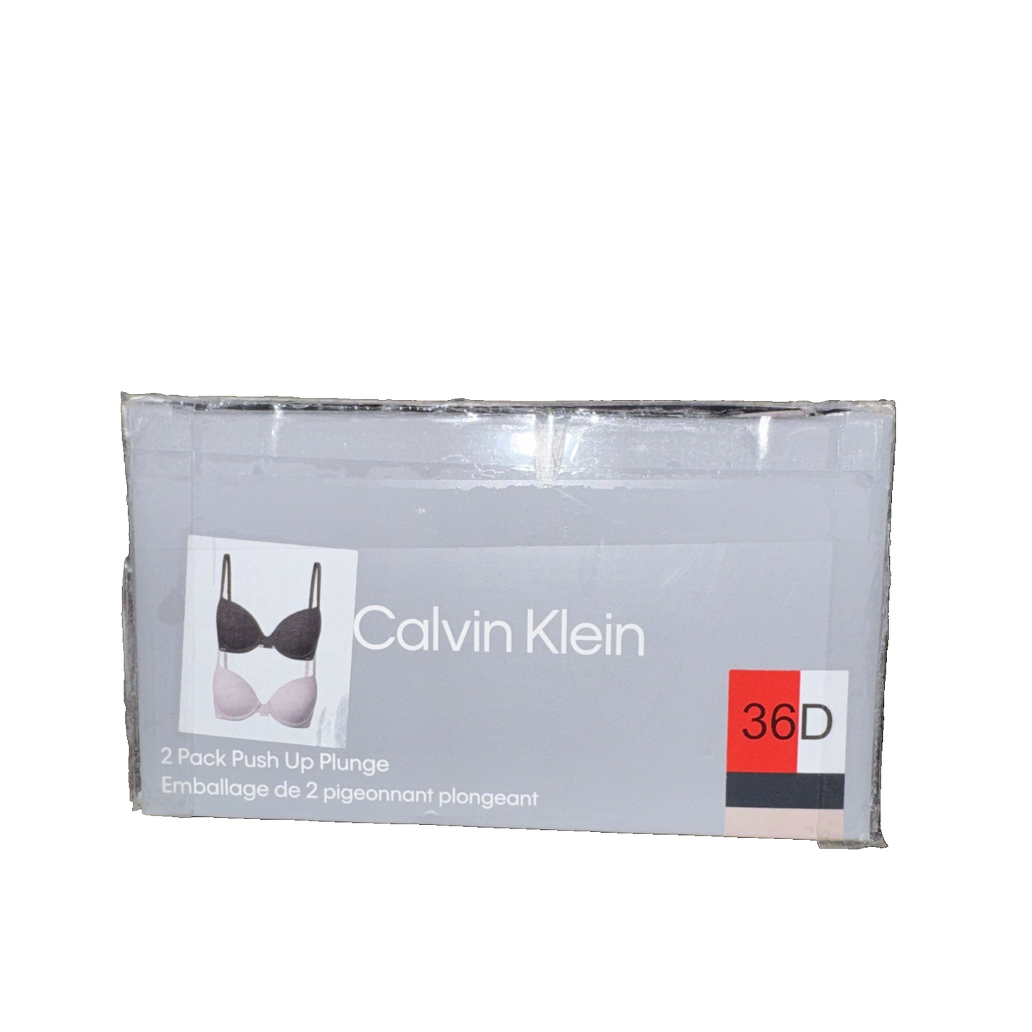 Calvin Klein 2-Pack Push Up Plunge Bra Black and Beige Size 36D