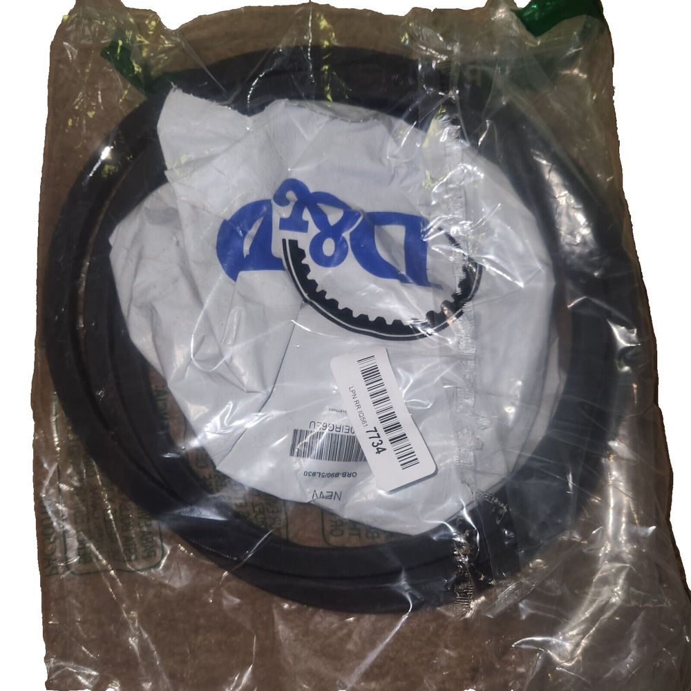 D&D PowerDrive B90-5L930 V Belt, 5-8" x 93" OC, B-5L, Rubber – a white and blue object in a plastic bag