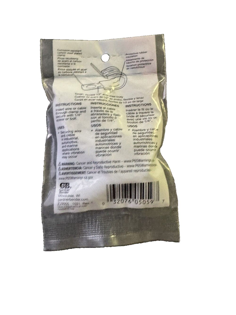 GB Gardner Bender PPR-1550 1/2" Insulated Rubber Clamp Pack 2 Count – a packet of white powder