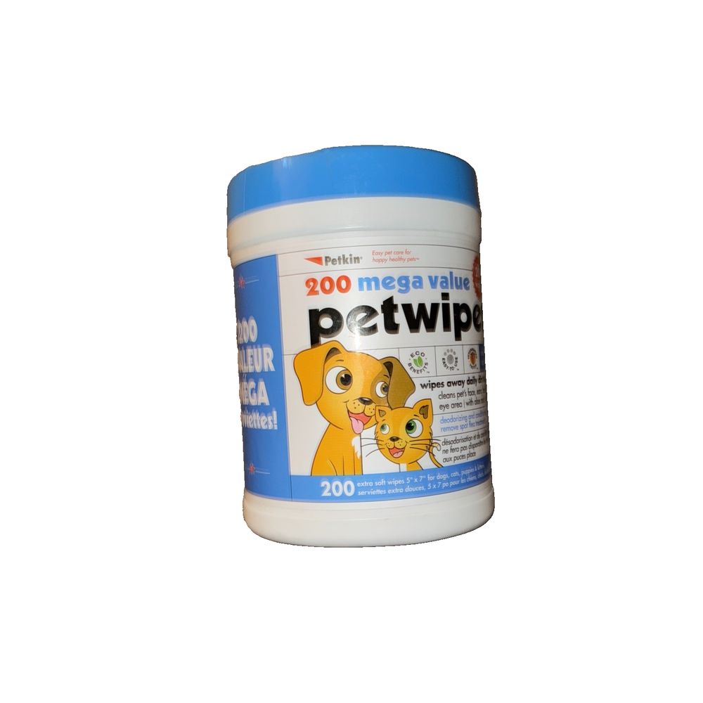 Petkin Pet Wipes Mega Value Pack 200ct – petwip powder for dogs