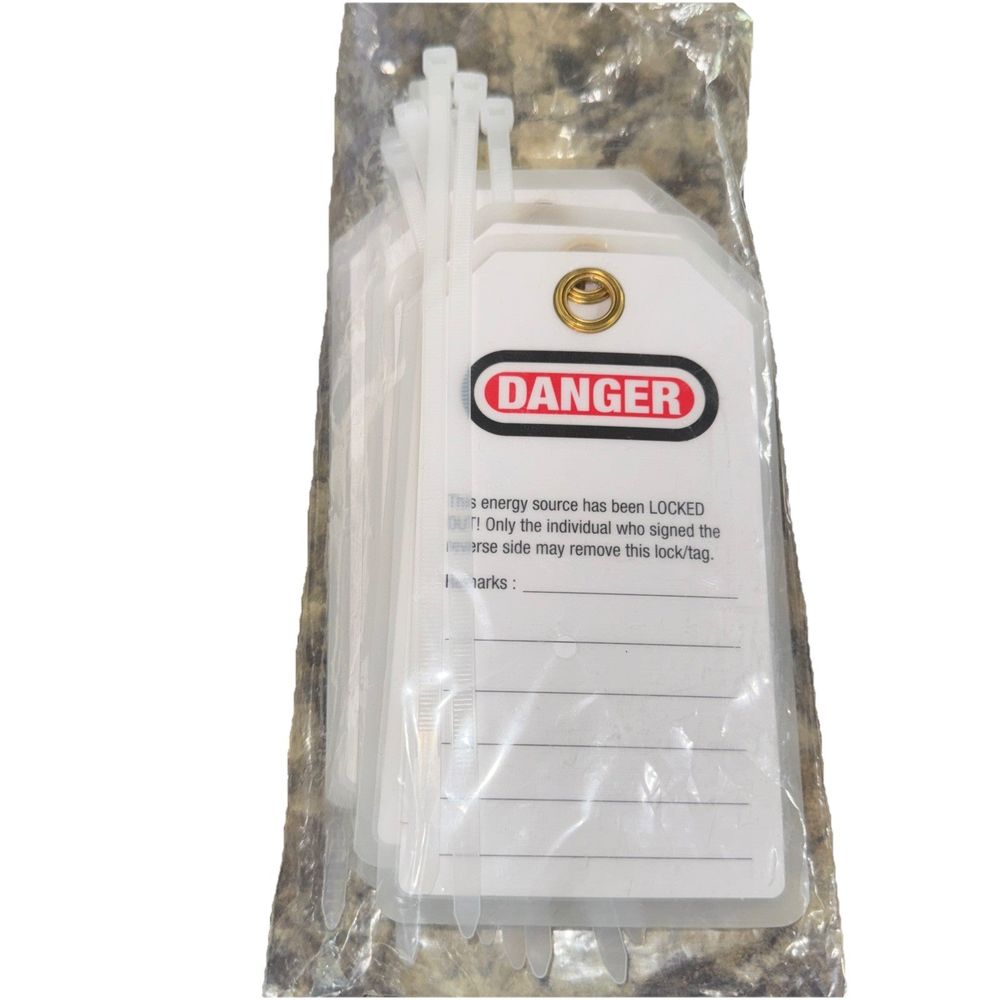 MASTER LOCK 497A Safety Tag,3-1/8 in. W,Polyester,PK12 48XM59 – danger tag tag - white