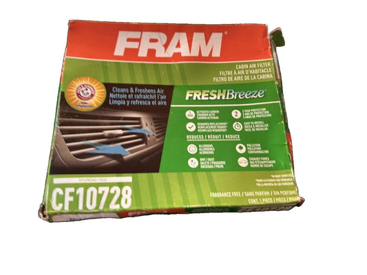FRAM Fresh Breeze Cabin Air Filter CF10728 with Arm & Hammer Baking Soda, for Se – a package of car air freshener