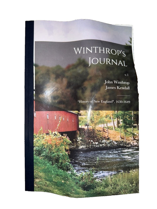 Winthrop's Journal: "History of New England", 1630-1649; v.1, DaveyDooDeals – the book cover for the book, with a river and red barn in the…