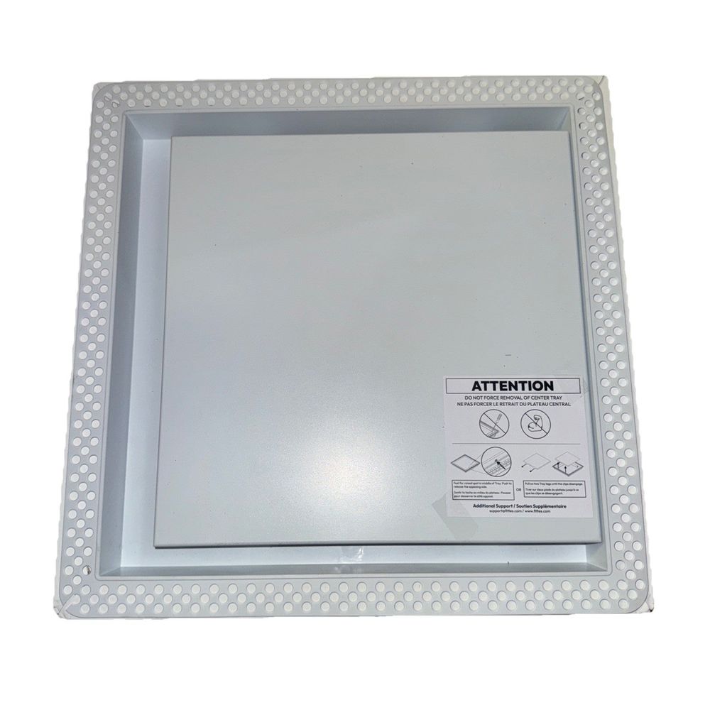 Aria Lite Flush Exhaust Mount [Lite] 14 1/4"x14 1/4", DaveyDooDeals – a white and silver tray with a white dot pattern