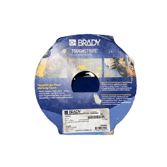 Brady 104342 ToughStripe Floor Marking Tape, 3" x 100" – brady tough tape