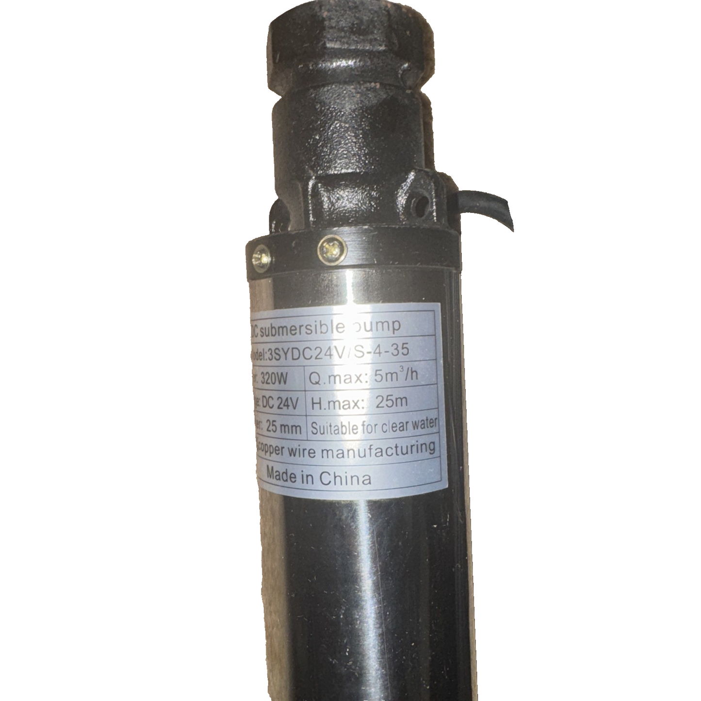 Submersible Deep Well Pump, 24V DC Stainless Steel Solar Deep Well 3SYDC24V/S-4