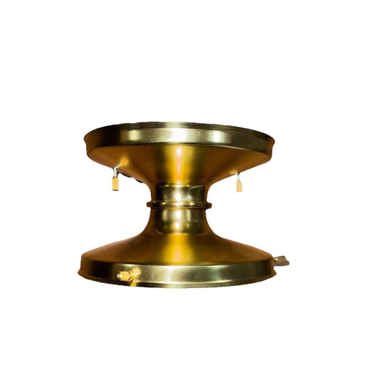 Eastmoreland 6" Fitter Semi-Flush Mount Brass, Rejuvenation – a brass table lamp with a white background