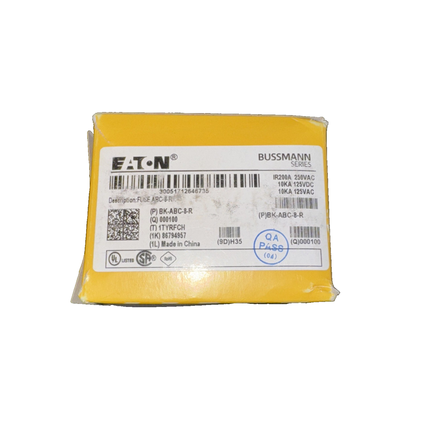 BK-ABV-8-R Eaton Fuse 100 Pack