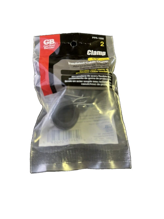GB Gardner Bender PPR-1550 1/2" Insulated Rubber Clamp Pack 2 Count – a bag of black and white plastic material