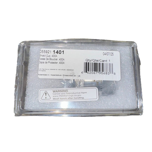 0559211401, ESAB, Shield Cup, 400A – a piece of plastic material with a barcode on it