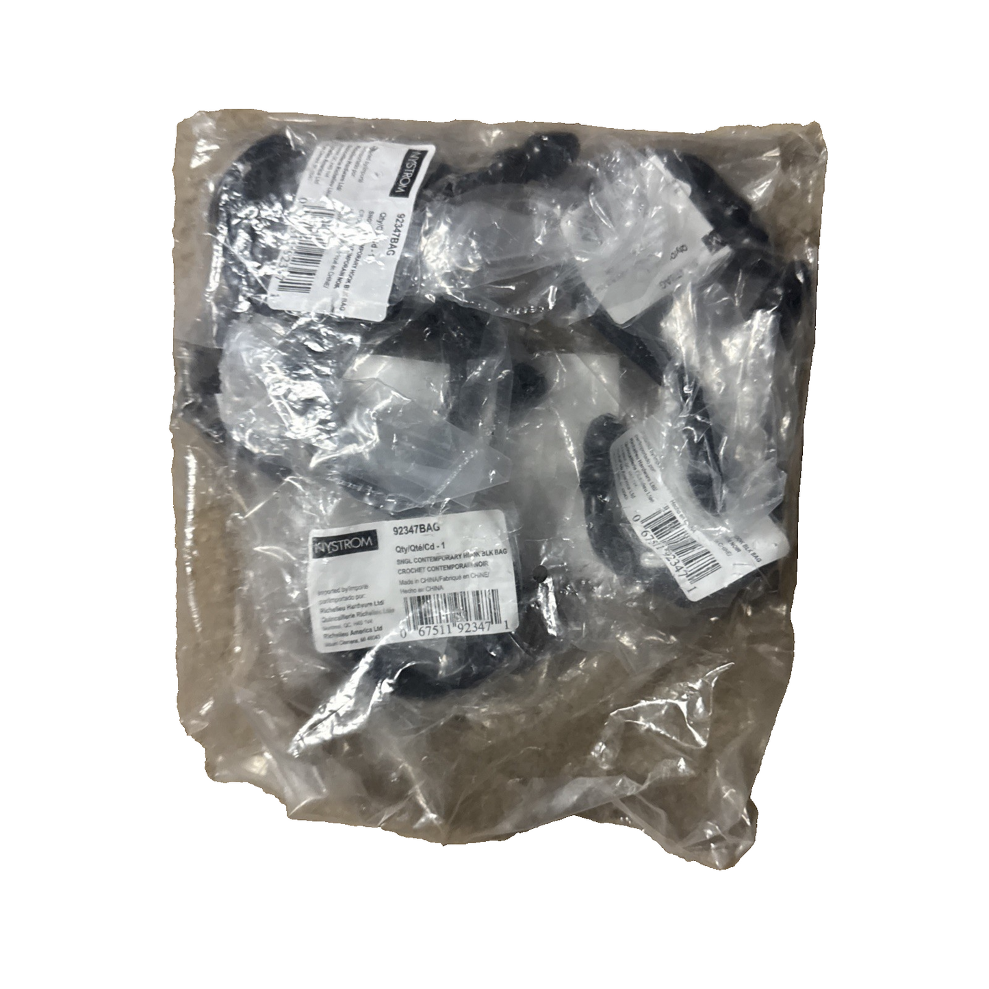Nystrom Double Hook Wrought Iron 92347BAG 6 Pack