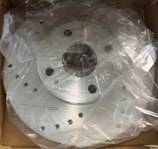 Dynamic Friction 631-80030L - Drilled and Slotted Silver Zinc Brake Rotor, 255 m