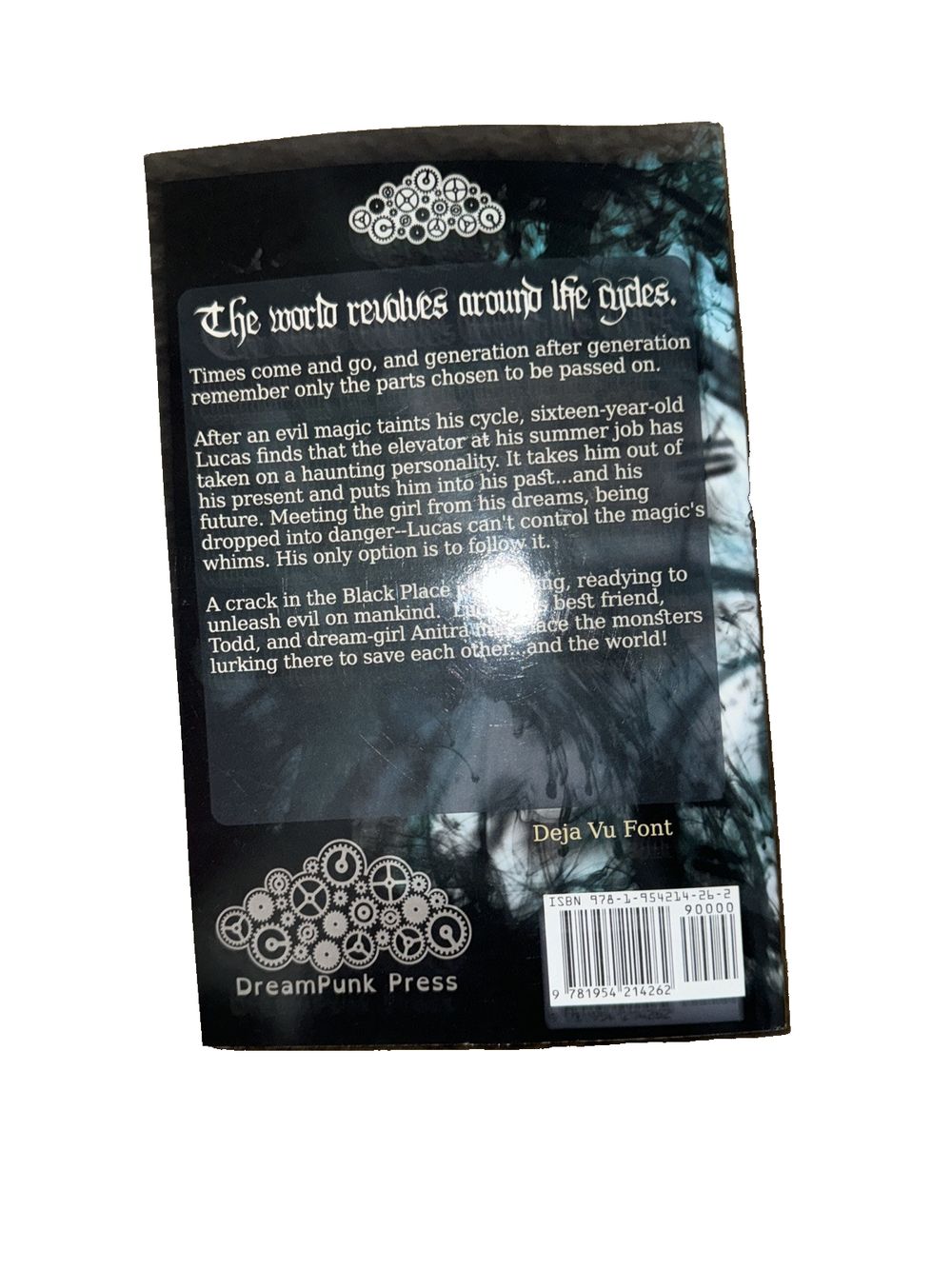 Time Will Tell: A Monstrous Story, DaveyDooDeals – the back of a book with a black and white cover