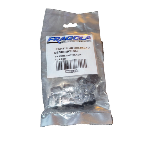 Fragola -4AN Tube Nut Black 10 Pack 822320040074