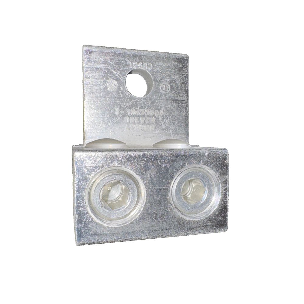 Burndy K2A36U Universal Terminal, 2 Conductor Lugs, 3 Pack – a pair of two metal brackets