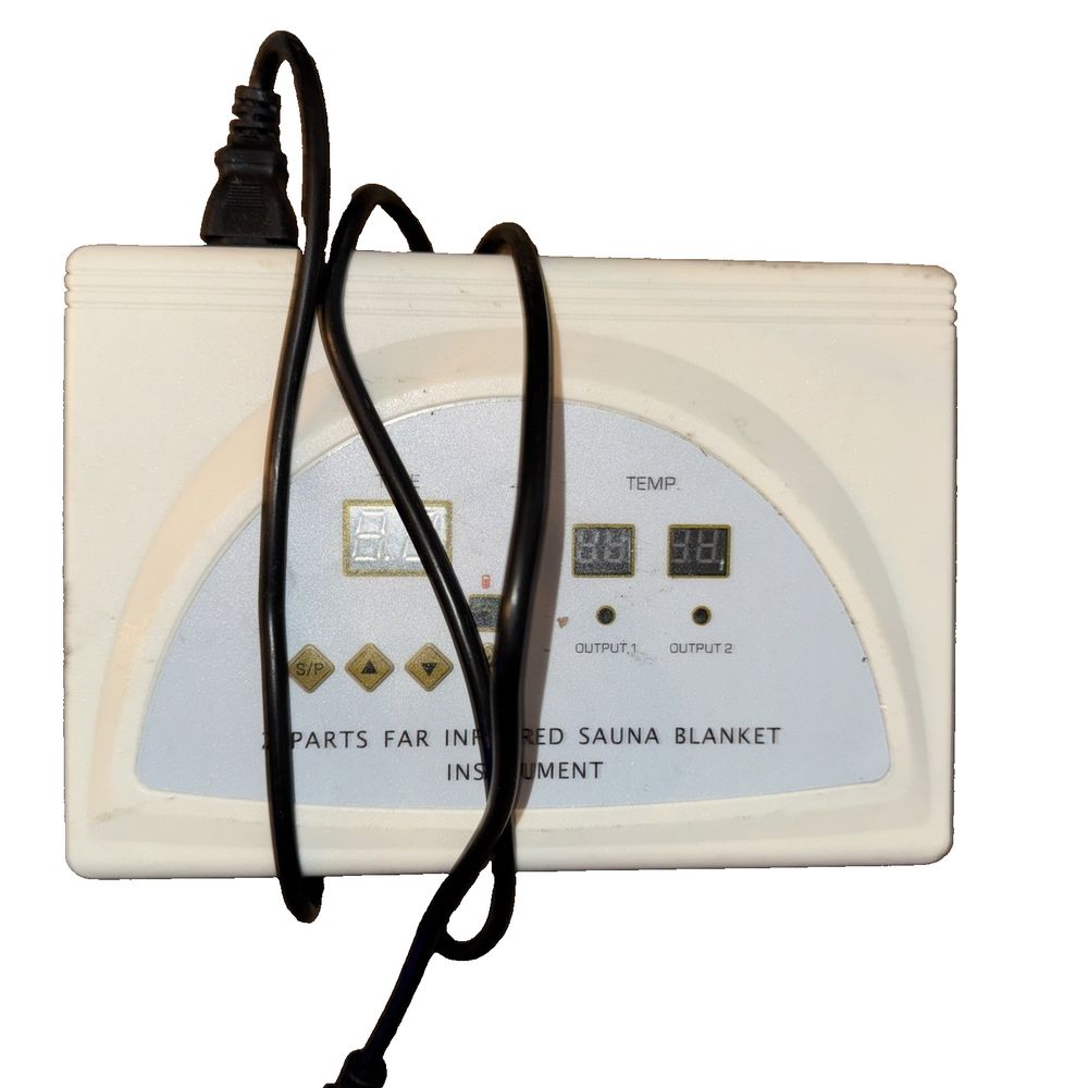 XC-RZT01 Infrared Sauna Blanket Base (No Blanket/Cords), Unbranded – a white and black tape with a black cord