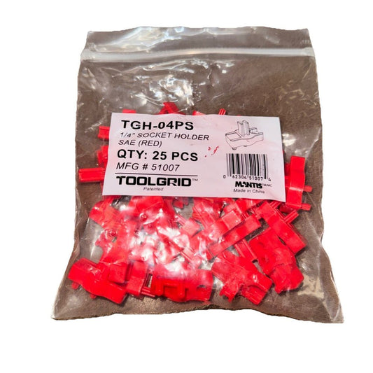 Toolgrid TGR51007 TGH-04PS 1/4 DRIVE SOCKET HOLDER - SAE 25 PCS – tohare - red plastic chips