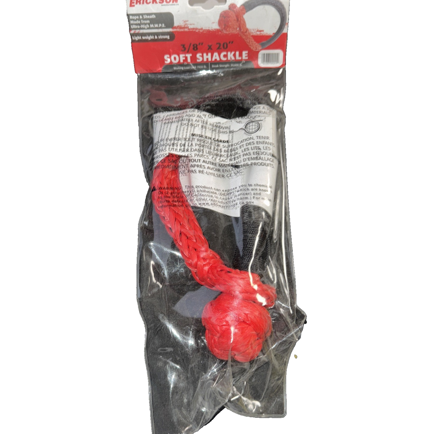 Erickson Soft Shackle 3/8 in x 20" - 39,600 lb Breaking Strength #09241