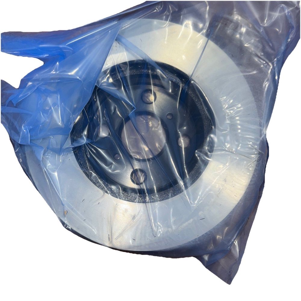 Wagner BD126409E Premium E-Coated Rotor, Front – a blue plastic bag with a white plastic bag