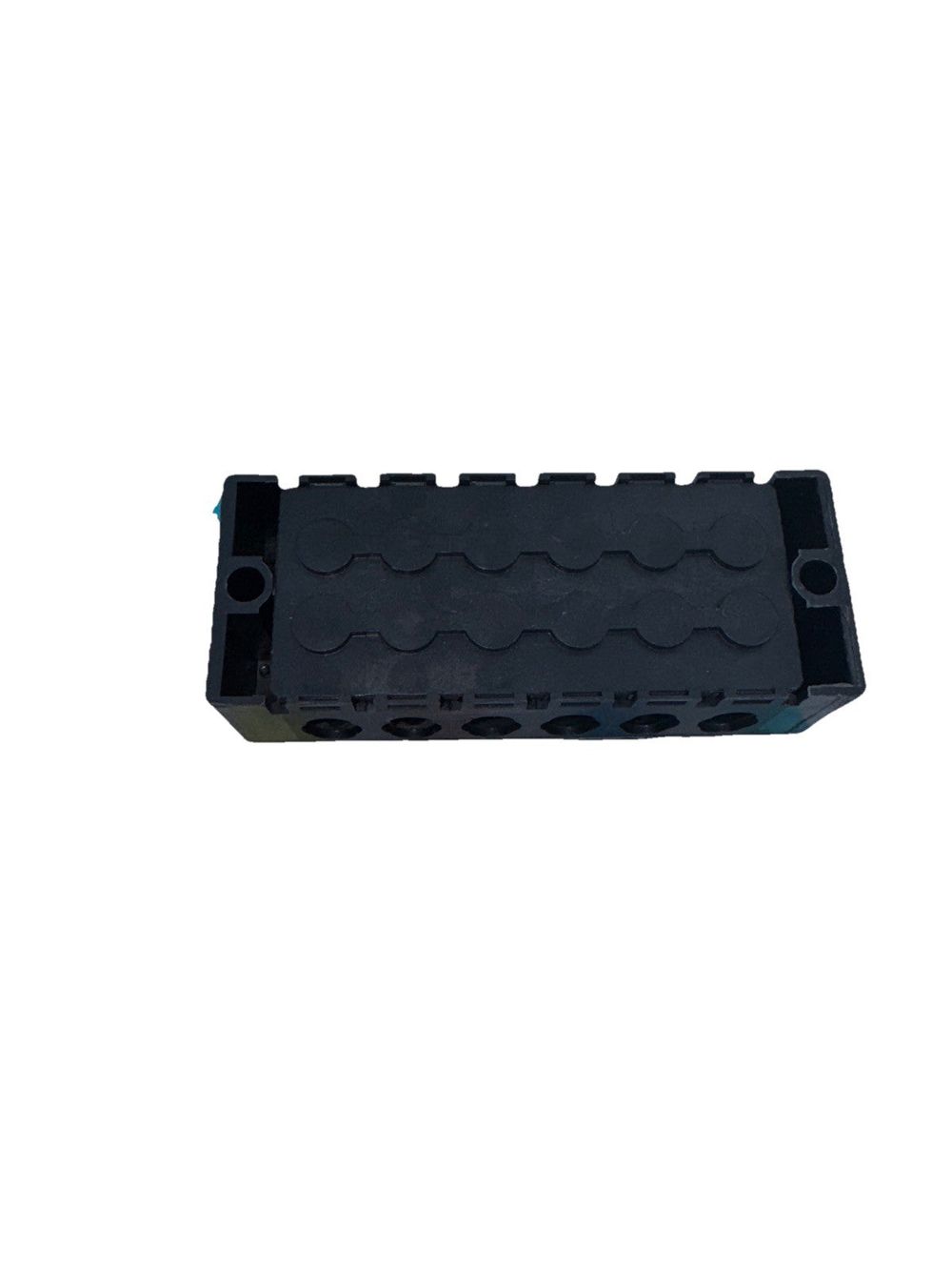 Eaton Bussmann series power terminal block - 14004-6 – a black plastic box with a white background